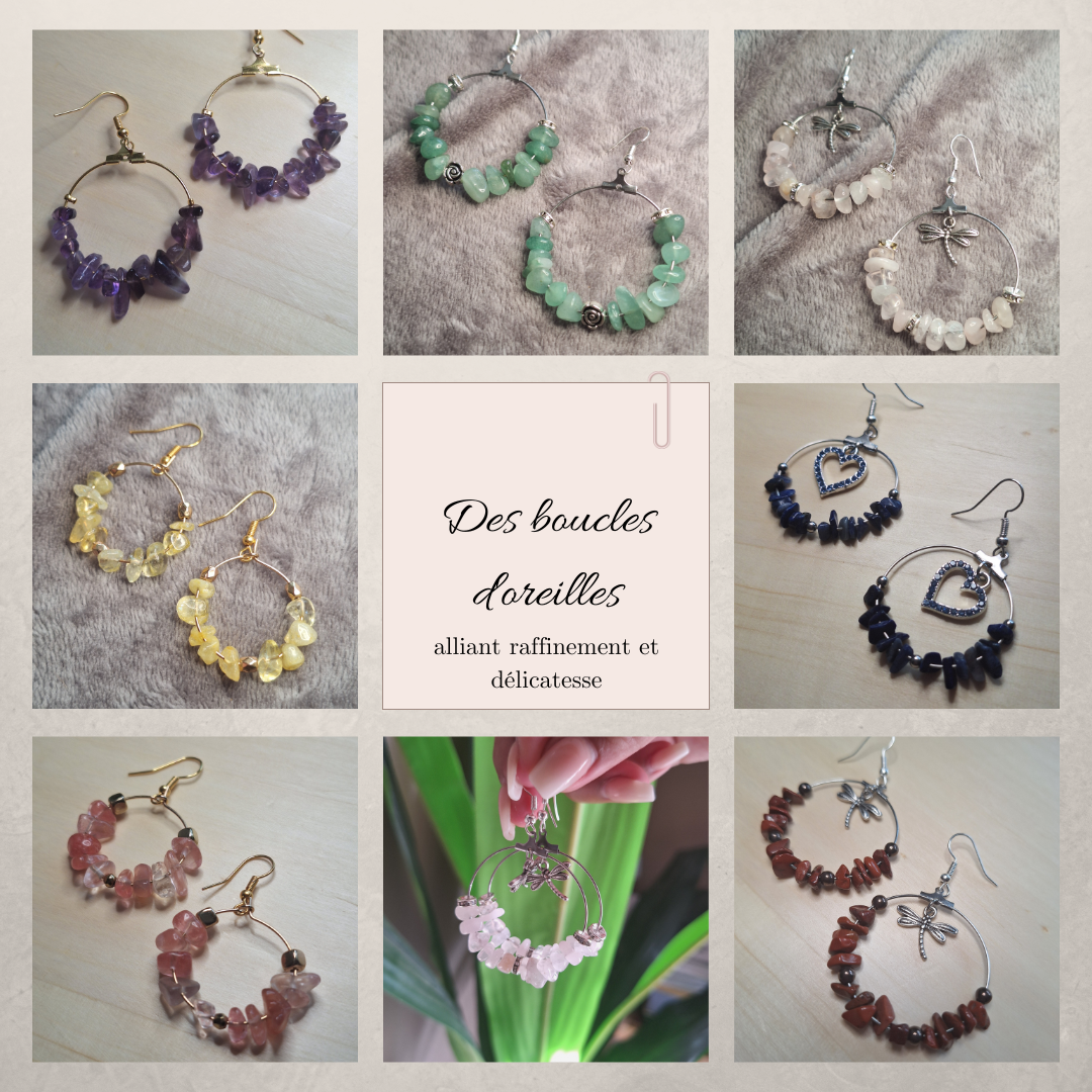 Boucles d'oreilles en pierres naturelles